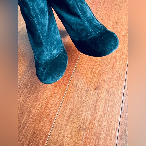 Auth Christian Louboutin Suede Stretch Mid  Gena 85 Boots . Eu 37.5 US 7.5 - Picture 12 of 17